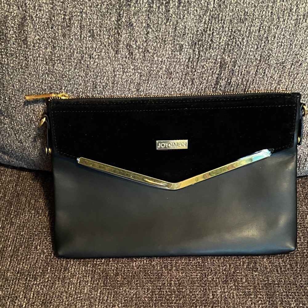 Joy Mangano Black and Gold Clutch